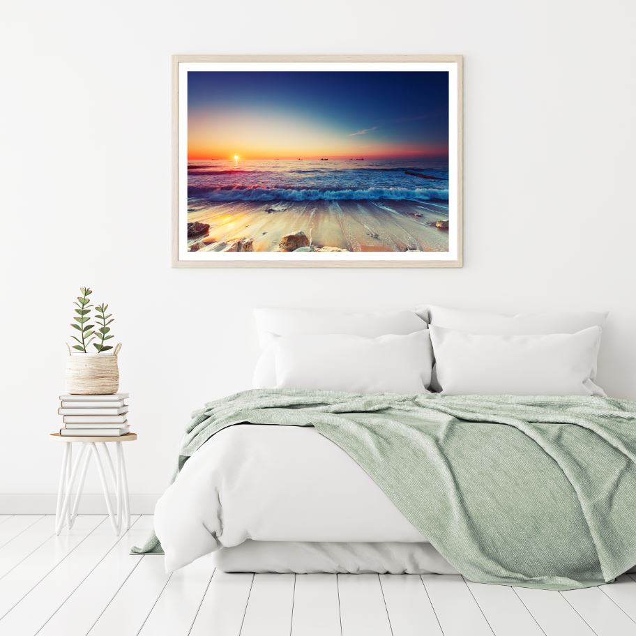 Sea Sunset Scenery Photograph Home Decor Premium Quality Poster Print Choose Your Sizes
