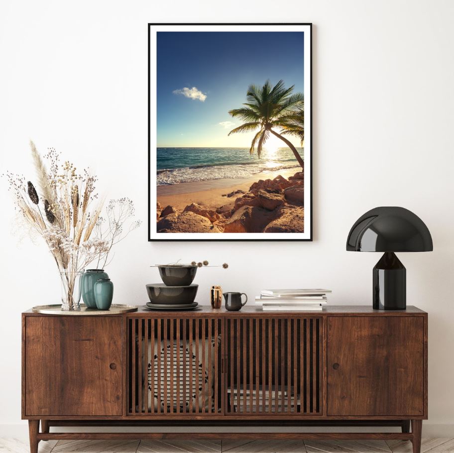 Palm Tree Sunset Sea Scenery View Home Decor Premium Quality Poster Print Choose Your Sizes