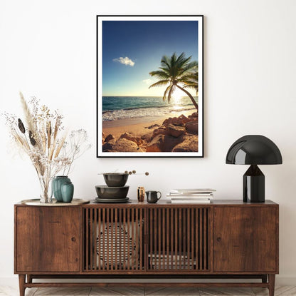 Palm Tree Sunset Sea Scenery View Home Decor Premium Quality Poster Print Choose Your Sizes