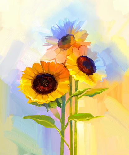 Colorful Flowers Watercolor Paint Print 100% Australian Made