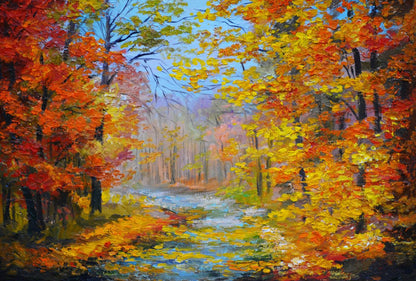 Colorful Forest Oil Painting Print 100% Australian Made