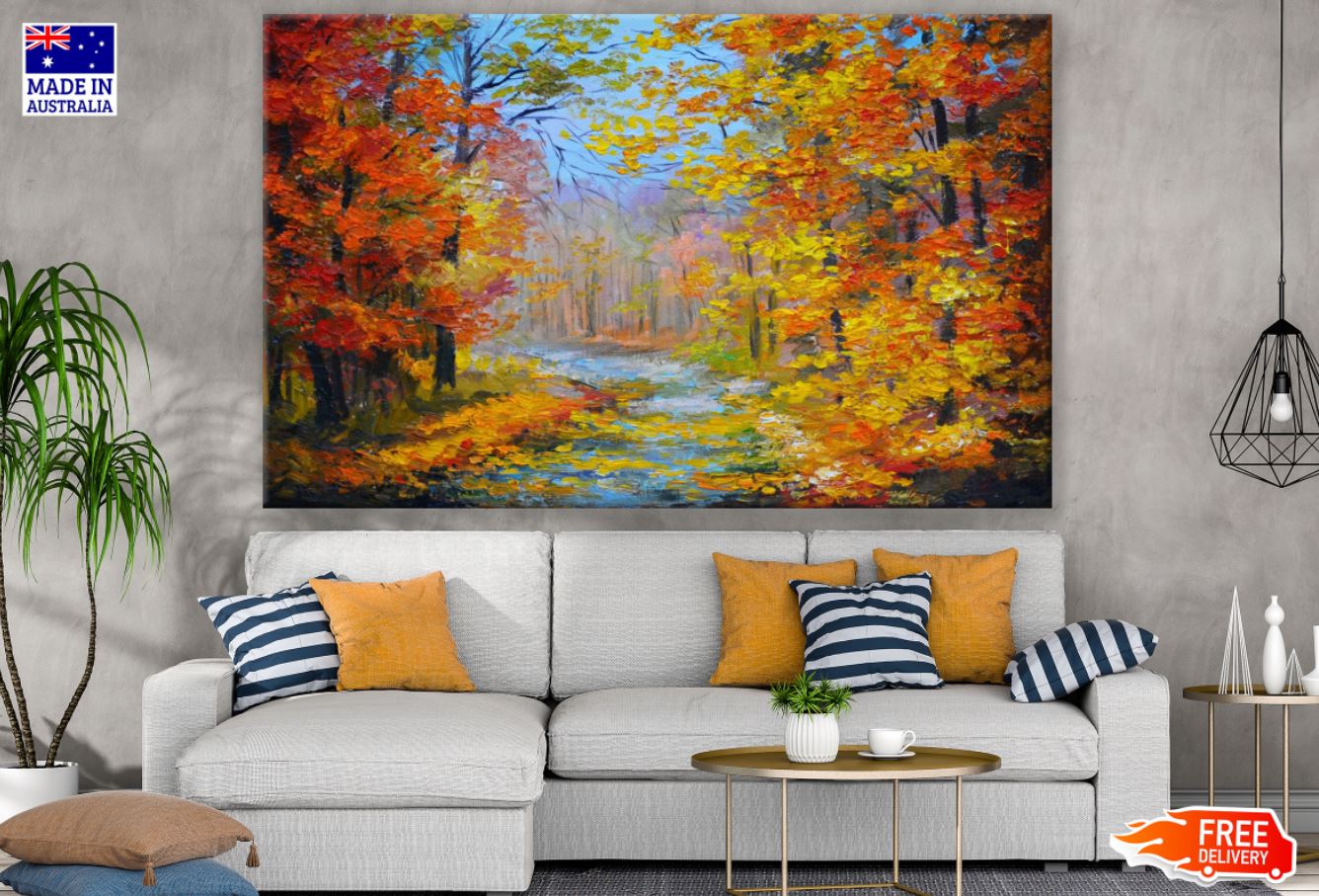 Colorful Forest Oil Painting Print 100% Australian Made
