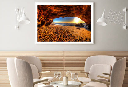Sea Rock Cave Sunset Photograph Home Decor Premium Quality Poster Print Choose Your Sizes