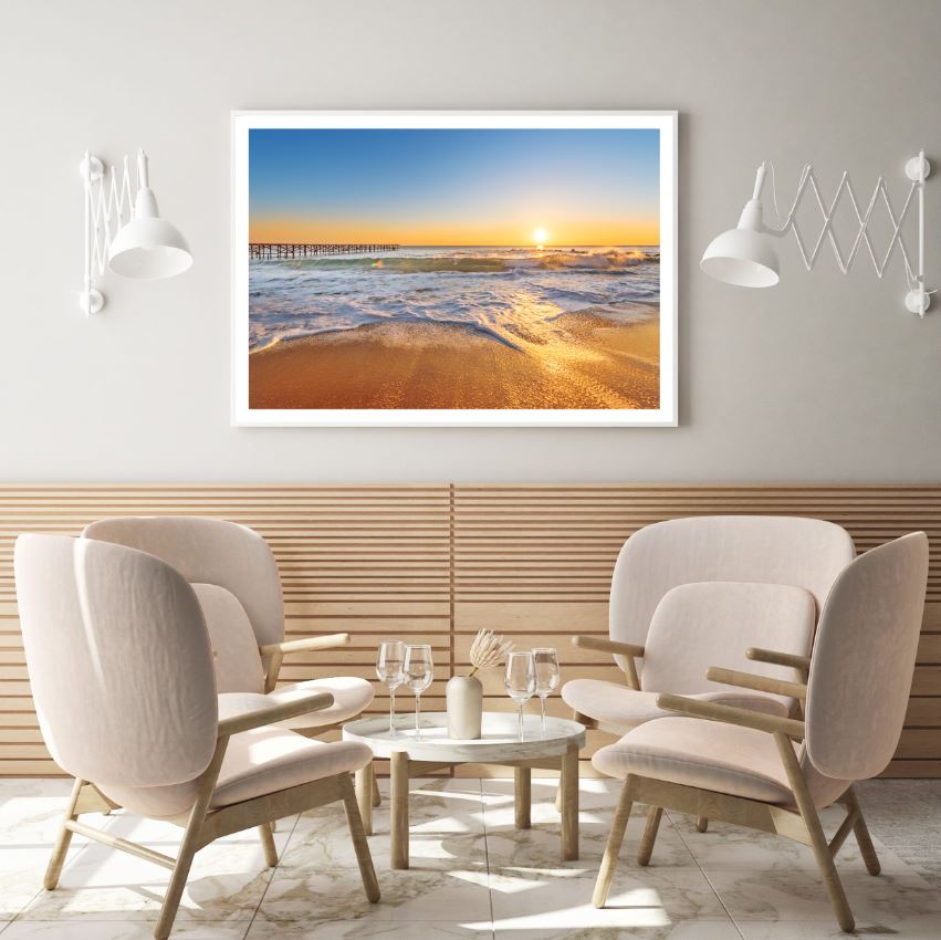 Sea Sunset Scenery Photograph Home Decor Premium Quality Poster Print Choose Your Sizes