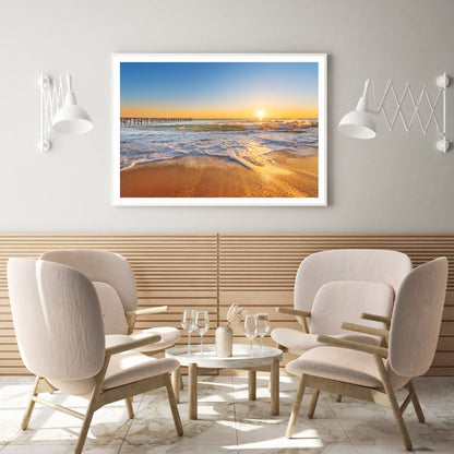 Sea Sunset Scenery Photograph Home Decor Premium Quality Poster Print Choose Your Sizes
