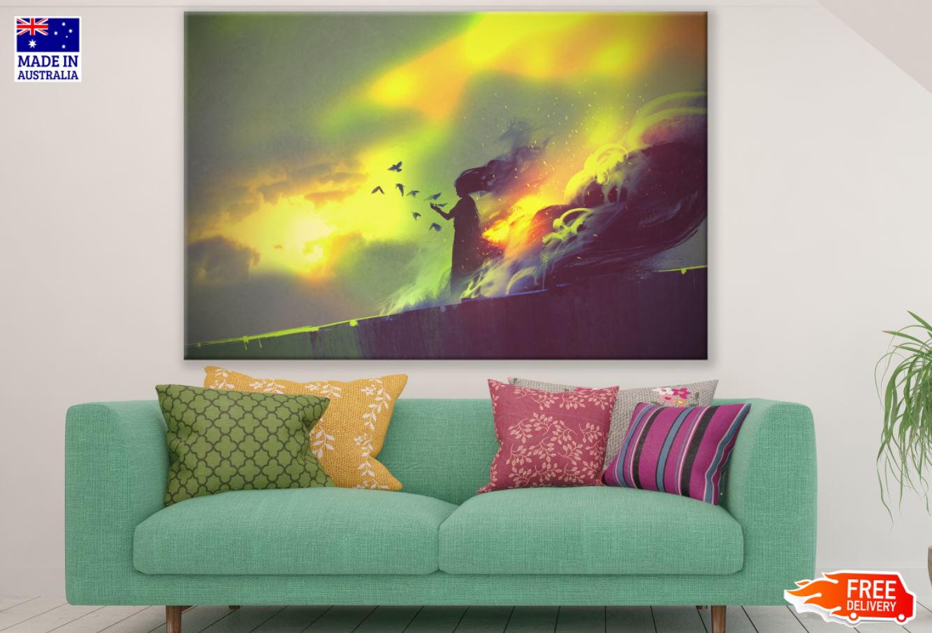 Colorful Girl Abstract Painting Print 100% Australian Made