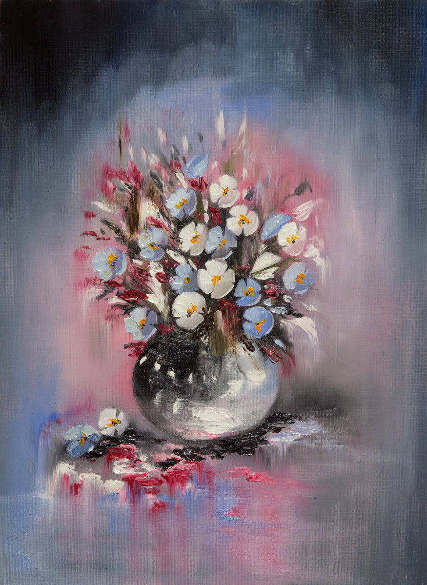 Colorful Flower Vase Oil Painting Print 100% Australian Made