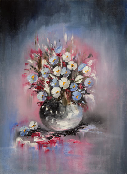 Colorful Flower Vase Oil Painting Print 100% Australian Made