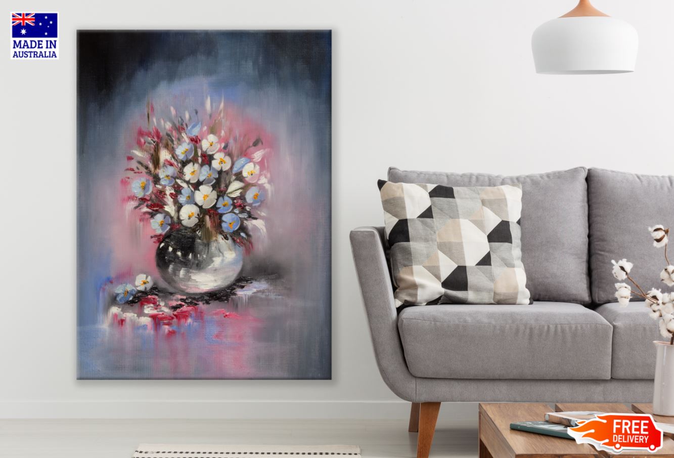 Colorful Flower Vase Oil Painting Print 100% Australian Made