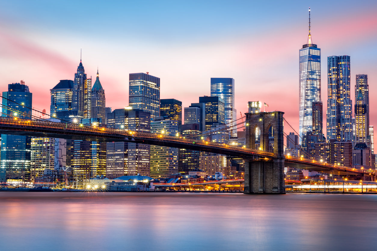 City & Bridge Sunset Scenery View Home Decor Premium Quality Poster Print Choose Your Sizes