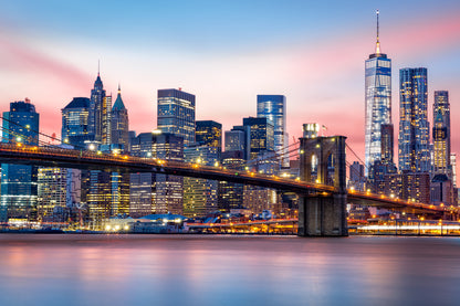 City & Bridge Sunset Scenery View Home Decor Premium Quality Poster Print Choose Your Sizes