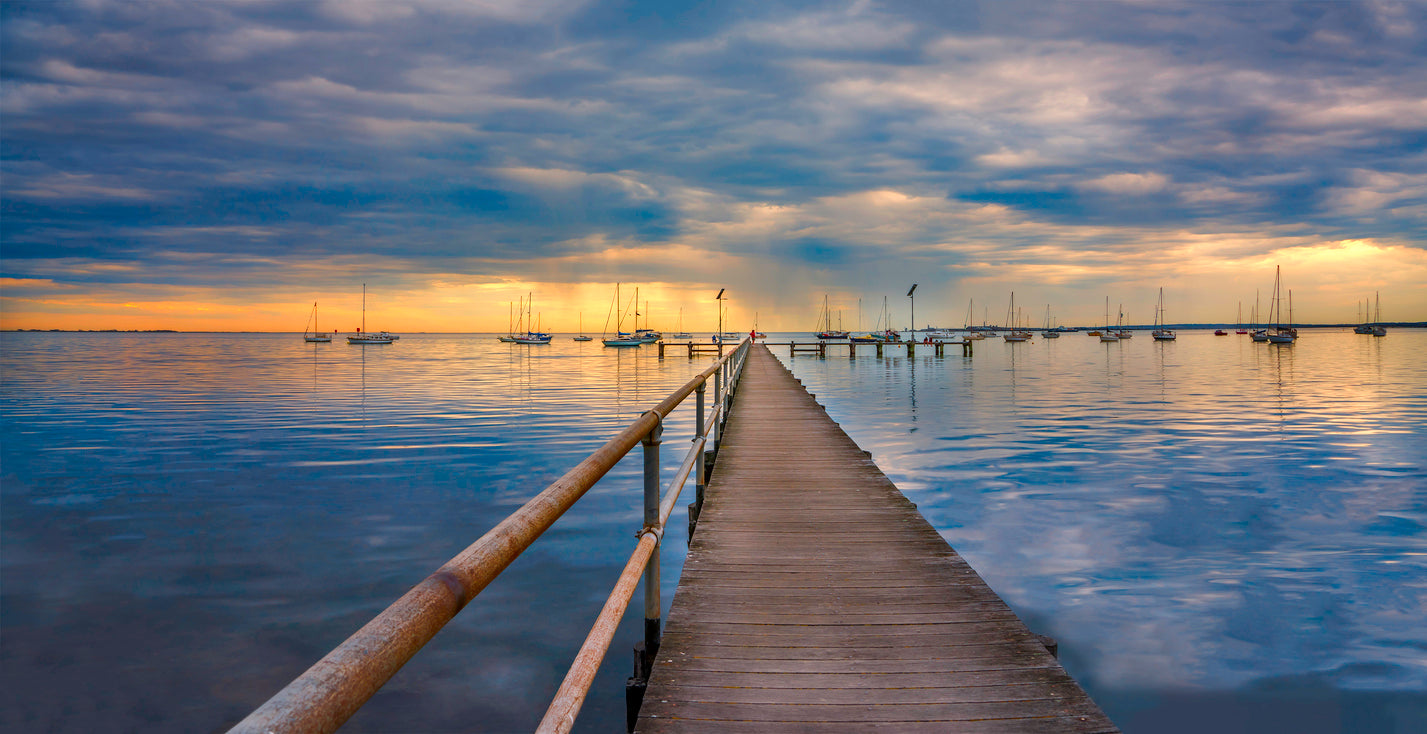 Wooden Pier Over Lake Photograph Home Decor Premium Quality Poster Print Choose Your Sizes