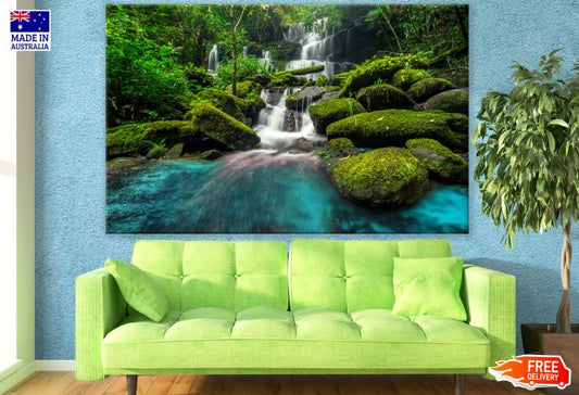 Waterfall in Forest Scenery Photograph Print 100% Australian Made