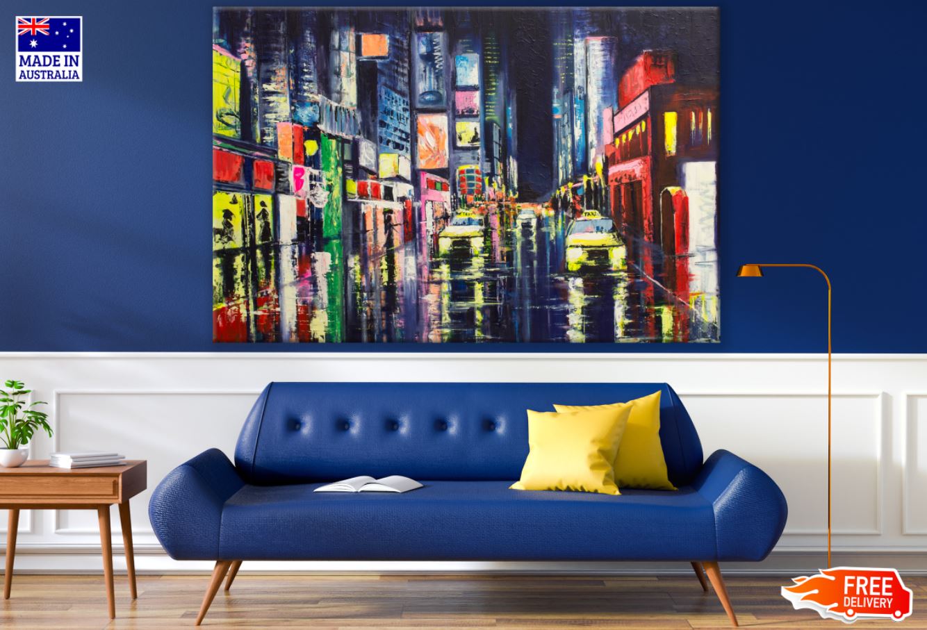 Colorful City Oil Painting Print 100% Australian Made