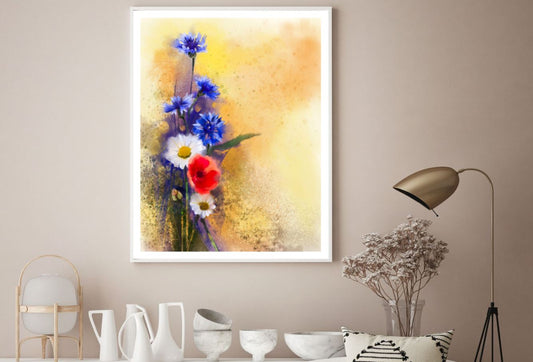 Colorful Flowers Watercolor Painting Home Decor Premium Quality Poster Print Choose Your Sizes