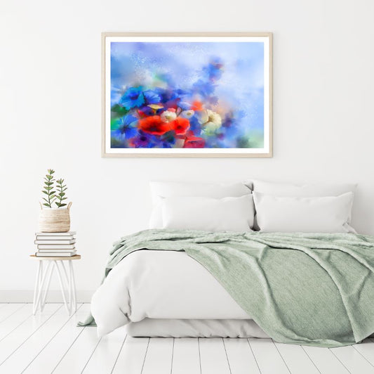 Colorful Flowers Watercolor Paint Home Decor Premium Quality Poster Print Choose Your Sizes