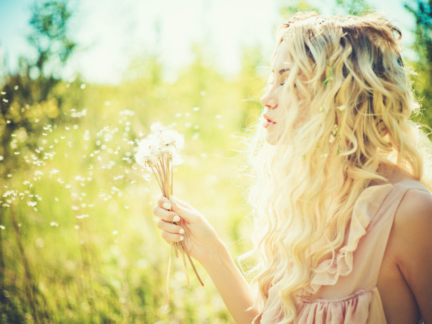 Girl with Flowers Photograph Home Decor Premium Quality Poster Print Choose Your Sizes