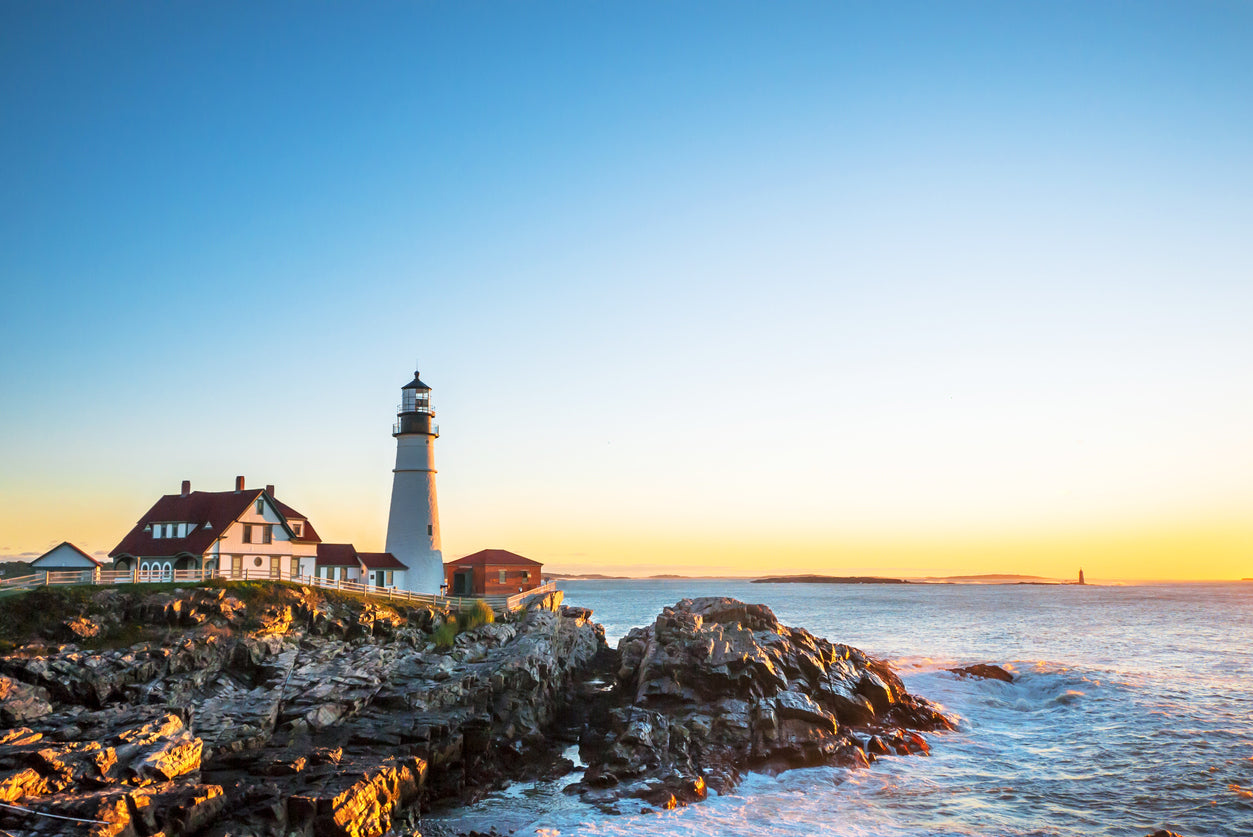 House & Light House Near Sea View Home Decor Premium Quality Poster Print Choose Your Sizes