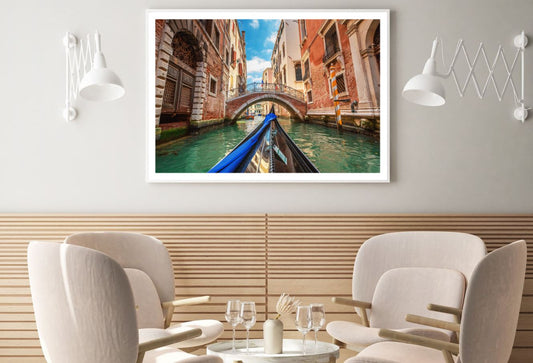 Boat on Canal in Italy Photograph Home Decor Premium Quality Poster Print Choose Your Sizes