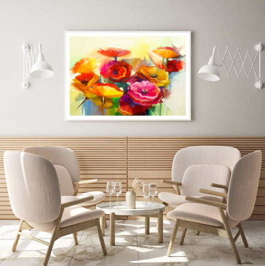 Colorful Flowers Watercolor Paint Home Decor Premium Quality Poster Print Choose Your Sizes
