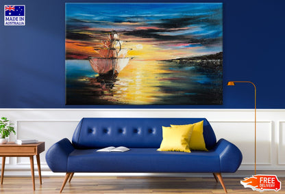 Ship on Sea Oil Painting Print 100% Australian Made
