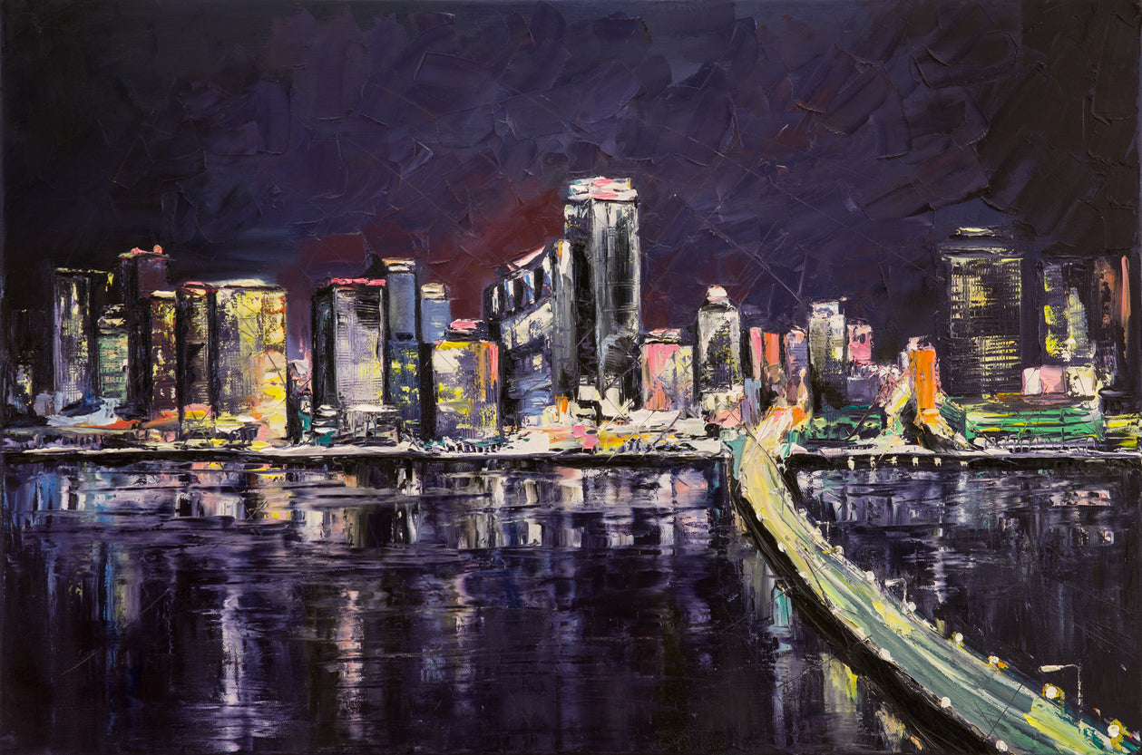 Colorful City Oil Painting Print 100% Australian Made