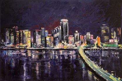 Colorful City Oil Painting Print 100% Australian Made