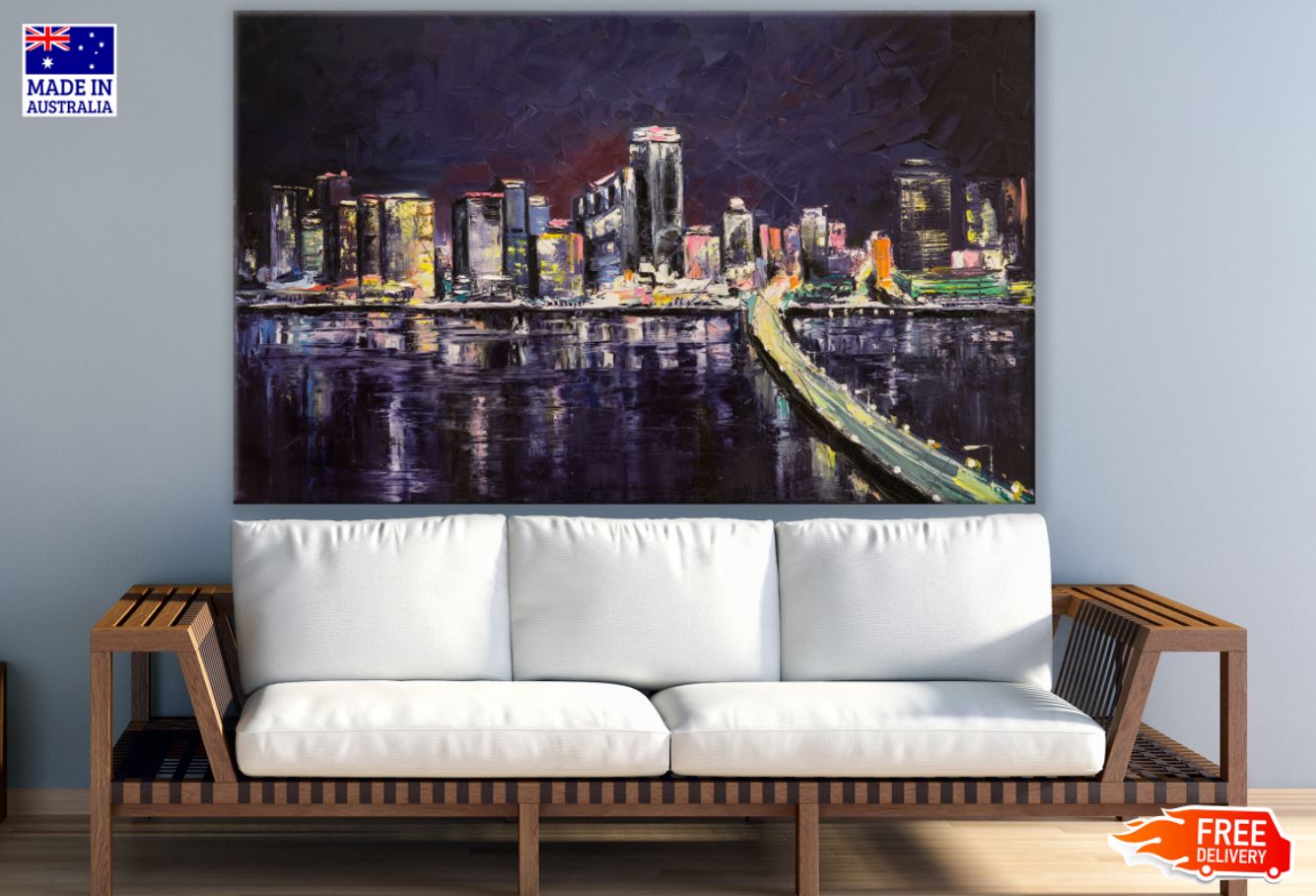 Colorful City Oil Painting Print 100% Australian Made