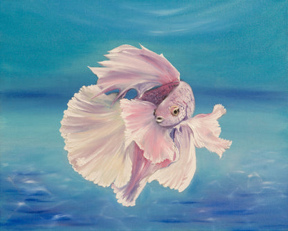 Pink Fish Oil Painting Home Decor Premium Quality Poster Print Choose Your Sizes