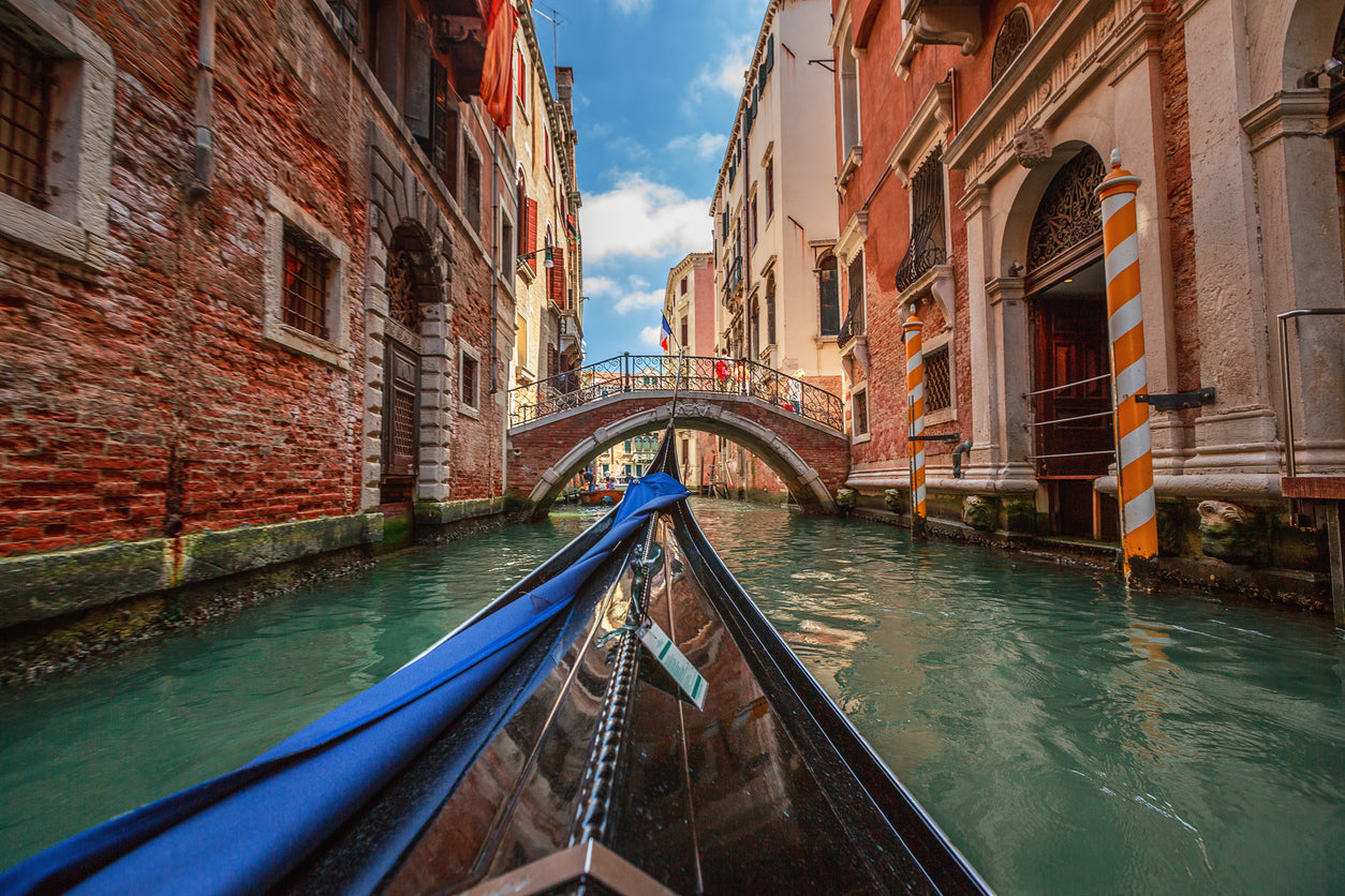 Boat on Canal in Italy Photograph Paint Print 100% Australian Made