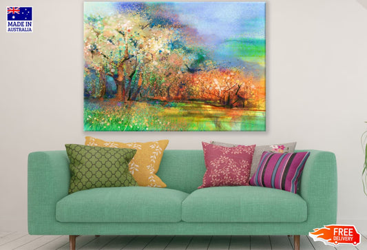 Colorful Trees Oil Painting Print 100% Australian Made