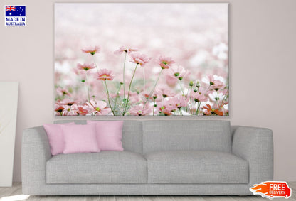 Pink Flower Field View Photograph Print 100% Australian Made