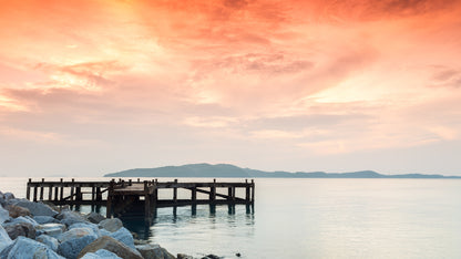 Sea Sunset Scenery Photograph Home Decor Premium Quality Poster Print Choose Your Sizes