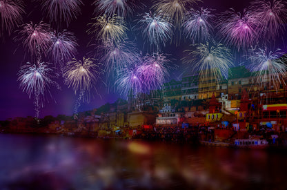 City & Fireworks Photograph Print 100% Australian Made