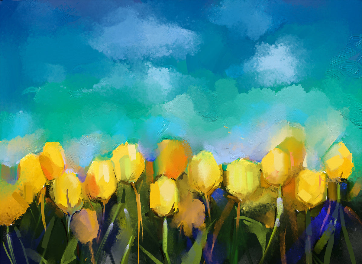 Colorful Flowers Watercolor Paint Print 100% Australian Made