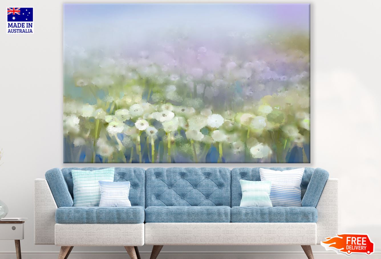 Colorful Flowers Watercolor Paint Print 100% Australian Made