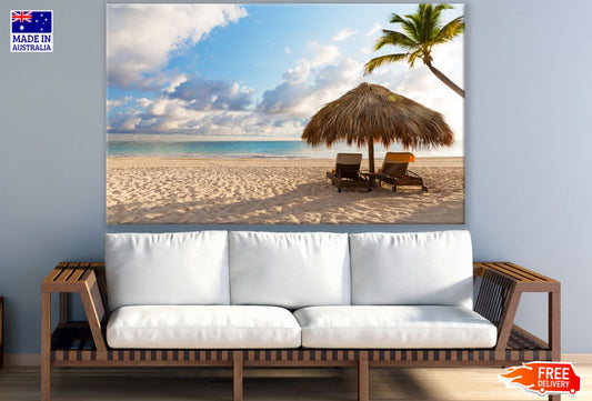 Beach hut on Shore Photograph Paint Print 100% Australian Made