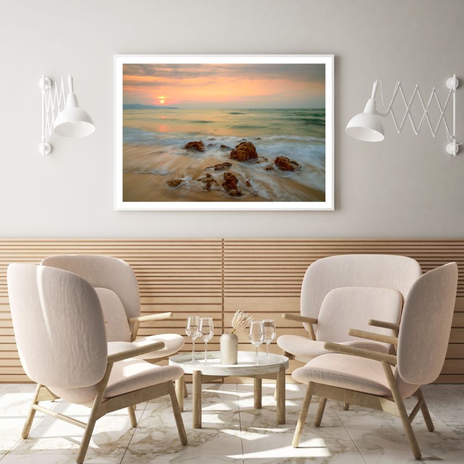 Sea Sunset Scenery Photograph Home Decor Premium Quality Poster Print Choose Your Sizes