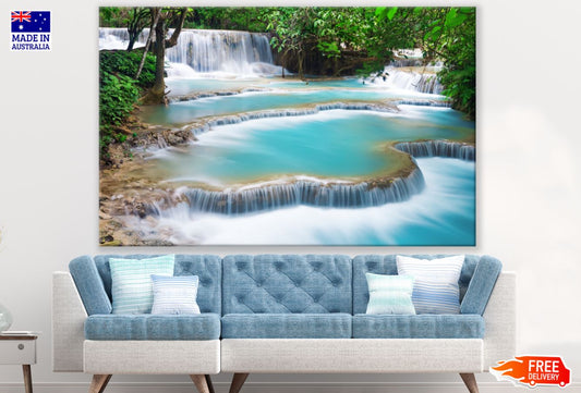 Stunning Waterfall Scenery View Paint Print 100% Australian Made