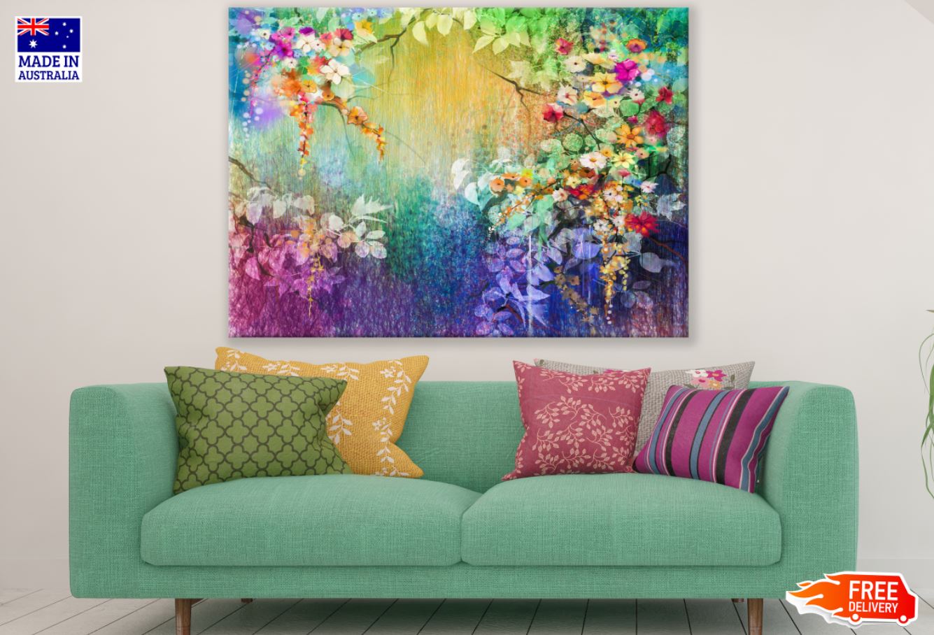 Colorful Flowers Oil Painting Print 100% Australian Made