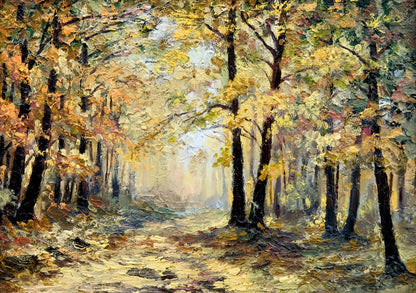 Colorful Forest Oil Painting Print 100% Australian Made