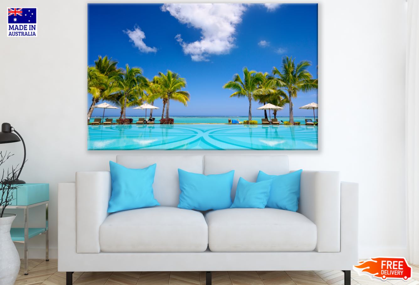 Pool & Sea Scenery Photograph Print 100% Australian Made