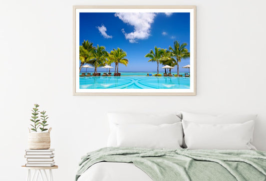 Pool & Sea Scenery Photograph Home Decor Premium Quality Poster Print Choose Your Sizes
