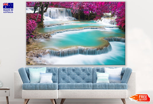 Stunning Waterfall Scenery View Paint Print 100% Australian Made