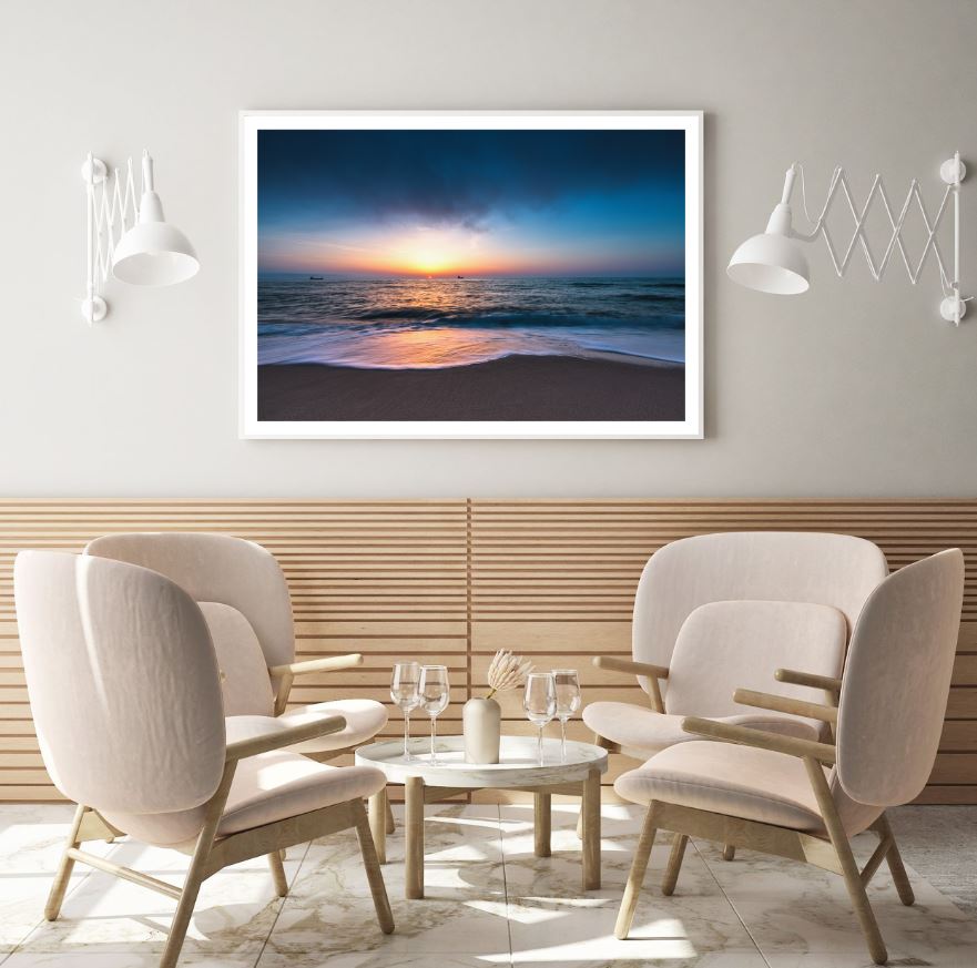 Sea Sunset Scenery Photograph Home Decor Premium Quality Poster Print Choose Your Sizes