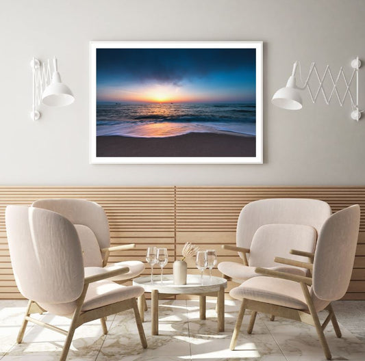 Sea Sunset Scenery Photograph Home Decor Premium Quality Poster Print Choose Your Sizes