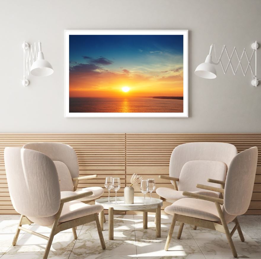 Sea Sunset Scenery Photograph Home Decor Premium Quality Poster Print Choose Your Sizes