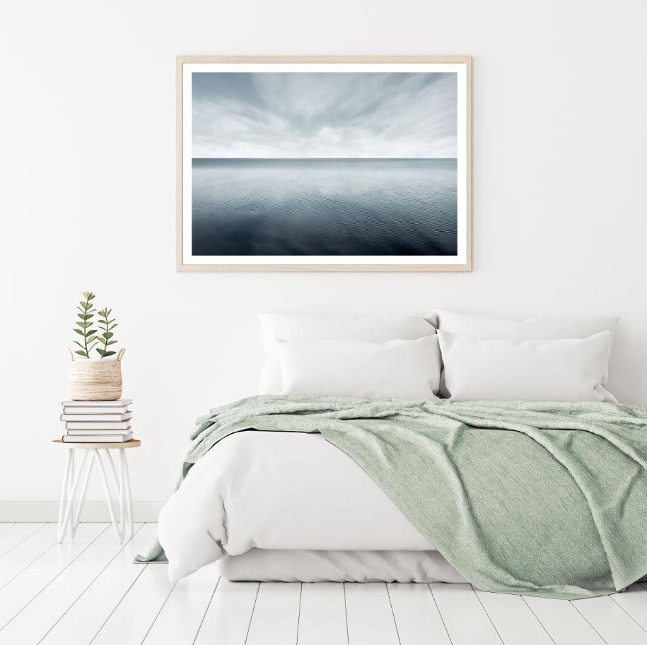 B&W Sea Scenery Photograph Home Decor Premium Quality Poster Print Choose Your Sizes