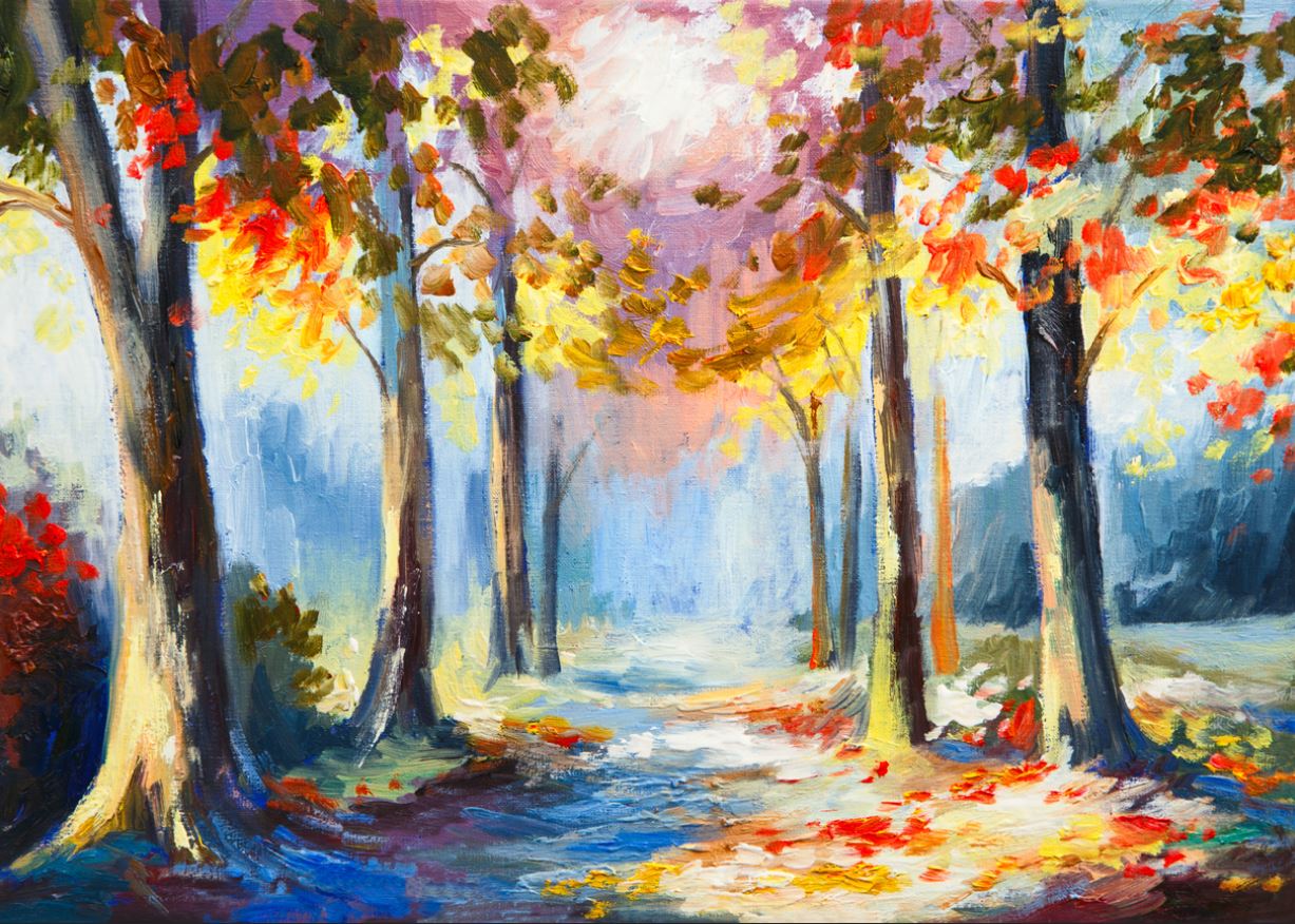 Colorful Forest Oil Painting Print 100% Australian Made