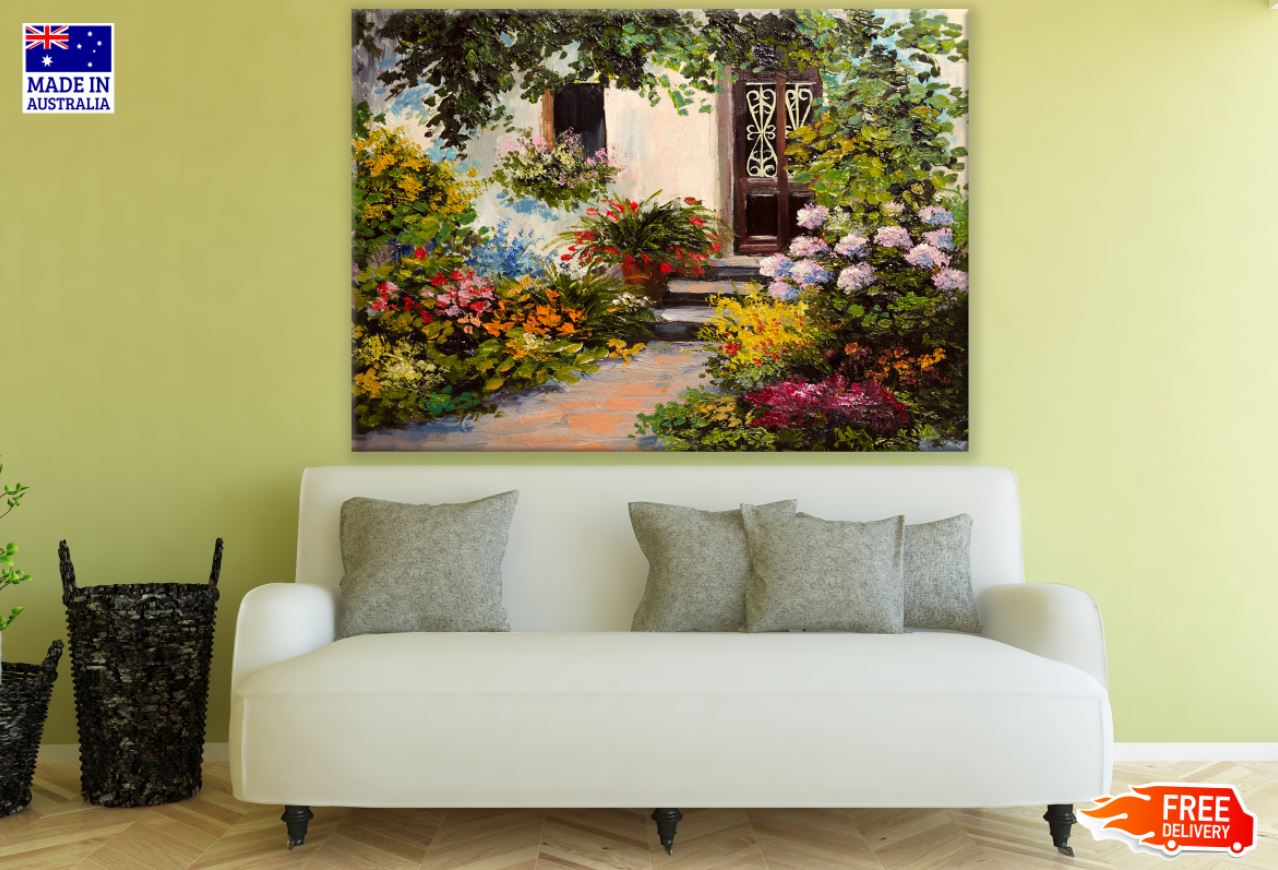 Colorful Flower Garden Painting Print 100% Australian Made